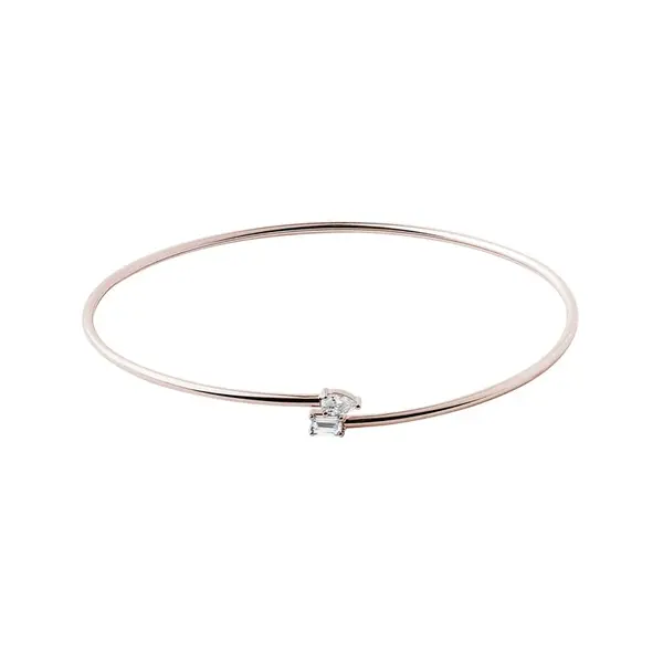 Flexi náramek s diamanty v růžovém 14k zlatě KLENOTA