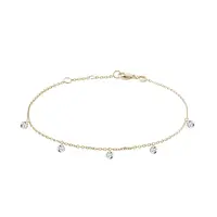 Náramek s provrtanými lab grown diamanty ve zlatě KLENOTA