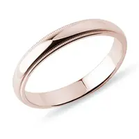 Pánský snubní prsten z růžového zlata s úpravou milgrif KLENOTA