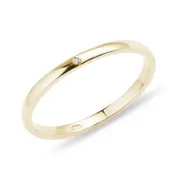 Minimalistický zlatý prsten s diamantem KLENOTA