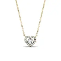 Diamantový náhrdelník srdce ze žlutého zlata KLENOTA