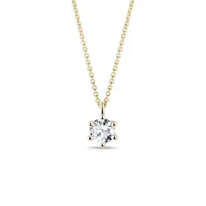 Zlatý náhrdelník s čirým briliantem KLENOTA