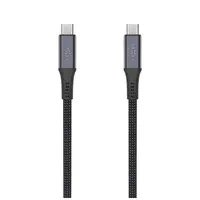 Nabíjecí a datový opletený kabel FIXED s konektory USB-C/USB-C, PD 3.1, 1.2 m, USB4gen2 20Gbps, 4K60Hz, 240W, šedá
