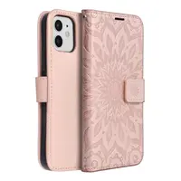 Flipové pouzdro MEZZO Book case pro Apple iPhone 12/12 Pro, mandala rose gold
