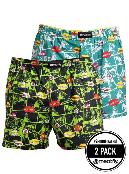 Meatfly pánské boxerky Agostino Green Comics | Zelená | Velikost XXL