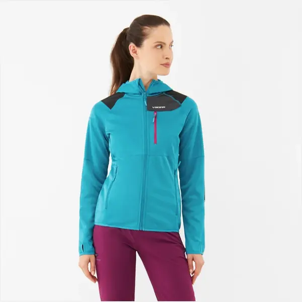 Dámská fleecová mikina s kapucí viking yosemite tyrkysová xl