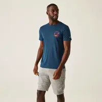 Pánské bavlněné tričko regatta breezed v tmavě modrá m