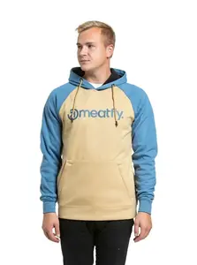 Meatfly pánská technická mikina Gravel Light Brown / Slate Blue | Modrá | Velikost XXL