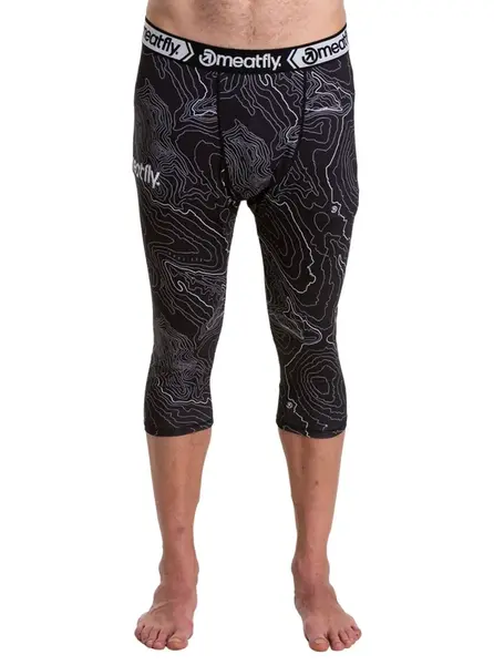 Pánské 3/4 termo kalhoty meatfly karev černá/bílá xl