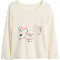 GAP V-FRCH LS BF LOGO TEE Dětské tričko, bílá, velikost 4Y