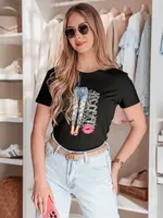 Dámské triko s potiskem TRENDAY černé
