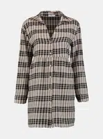 Haily's Beige Plaid Shirt Dress Hailys