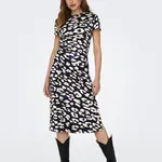 Krémovo-čierne dámske vzorované šaty JDY Urba