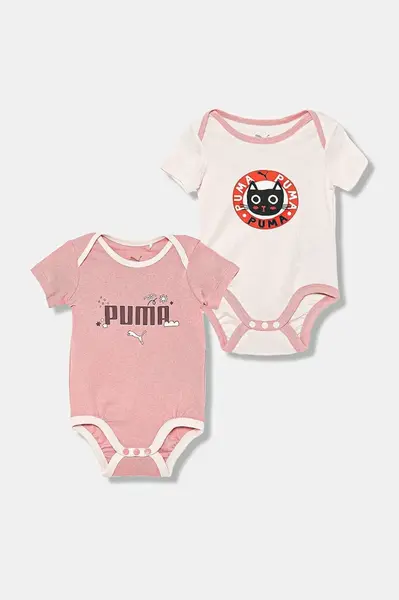 Bavlnené body pre bábätká Puma MINICATS Newborn 2-Pack Graphic Bodysuit Set INF 2-pak