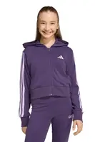 Detská mikina adidas fialová farba, s kapucňou, s nášivkou, JY4985