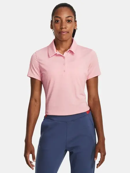 Svetloružové dámske športové polo tričko Under Armour Playoff