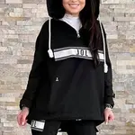 Black hoodie oversize print By o la la la
