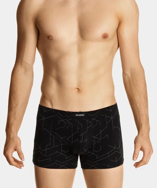 Pánske boxerky ATLANTIC 3Pack - čierna/žltá/sivá