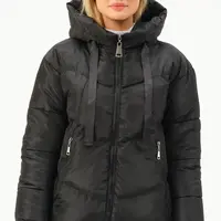 Z6771 ROSNÝ DÁMSKY KABÁT-ČIERNY