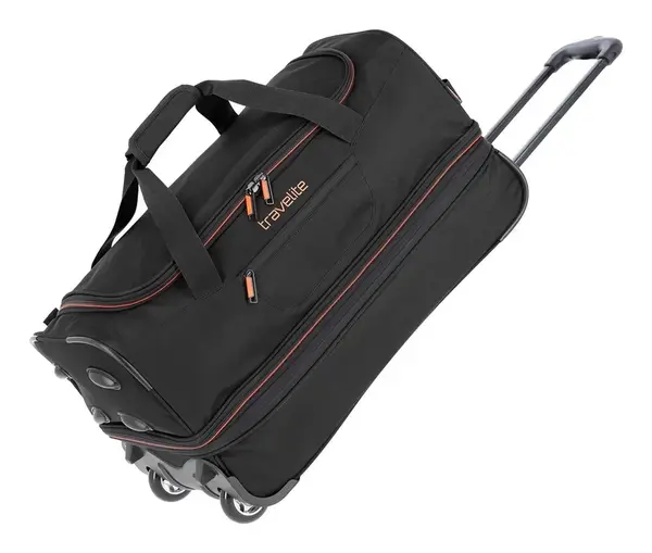 Cestovná taška na kolieskach Travelite Basics Wheeled duffle S Black/orange
