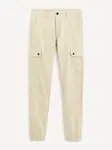 Krémové pánske nohavice Celio Solyte