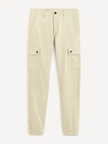 Krémové pánske nohavice Celio Solyte