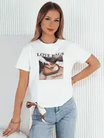 Dámske tričko s potlačou LOBAG Farba Biely DSTREET