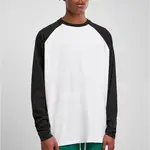 Organic Oversized Raglan Long Sleeves White/Black