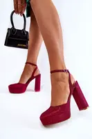 Boto Dámske trblietavé sandále na tmavo ružovom rosel Post