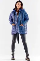 Awama Woman's Coat A536 Navy Blue