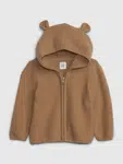 Hnedý detský sveter na zips GAP CashSoft