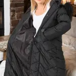 Dámsky kabát DEWBERRY Z6751 - rovný čierny