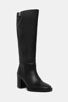 Kožené kozačky Tommy Hilfiger STACKED HEEL LEATHER LONG BOOT