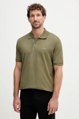 Bavlněné polo tričko Lacoste zelená barva