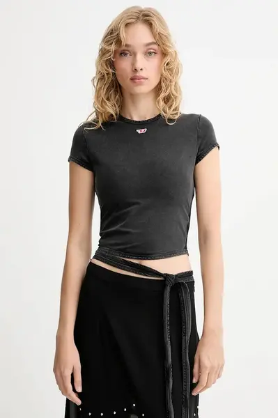 Tričko Diesel T-BUNNY-TAIL-R1 dámské, šedá barva, A19520.0KIBY