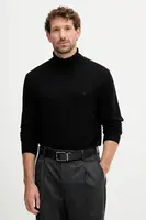 Vlněný svetr Calvin Klein pánský, černá barva, s golfem, LV04LD317G