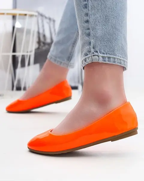 Resti Neon orange women's lacquered ballerinas Fama - Footwear