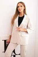 Kesi Włoski Dámská souprava Punto elegantní sako a kalhoty béžový