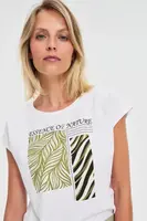 Marisse Cotton Blouse With Print, White