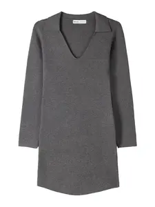 Bershka Pletené šaty  tmavosivá