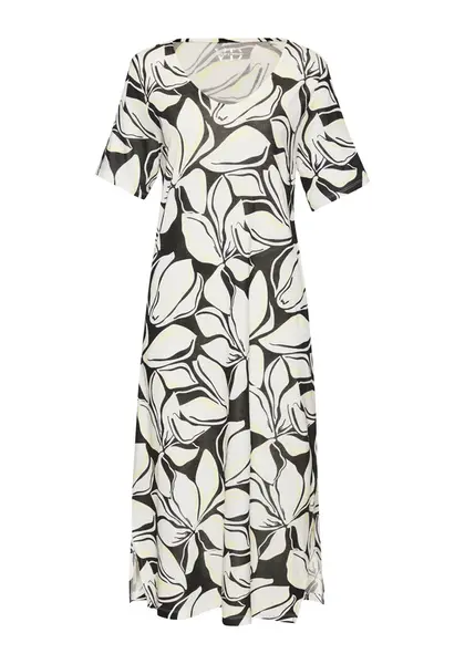 VIVANCE Letné šaty  svetložltá / čierna / biela