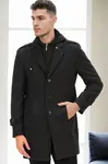 PLT8334 DEWBERRY MEN'S COAT-LIGHT PATTERNED ANTHRACITE