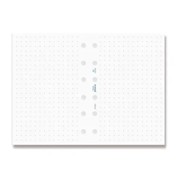 Poznámkový papír, tečkovaný, bílý, 30 listů - náplň kapesních diářů Filofax