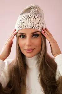 Kesi Čepice s mohérem Leopard K233 bílá