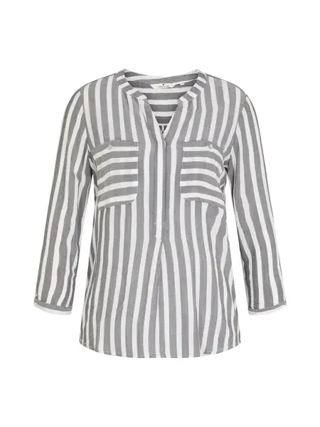 TOM TAILOR Blúzka  dymovo modrá / biela