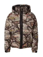 HUGO Zimná bunda 'Bironto'  tmavohnedá / tmavošedá / tmavooranžová / čierna
