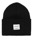 JACK & JONES Čiapky 'Long Knit'  čierna / biela