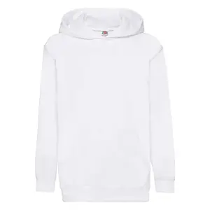 White children's sweatshirt Classic kangaroo Fruit of the Loom