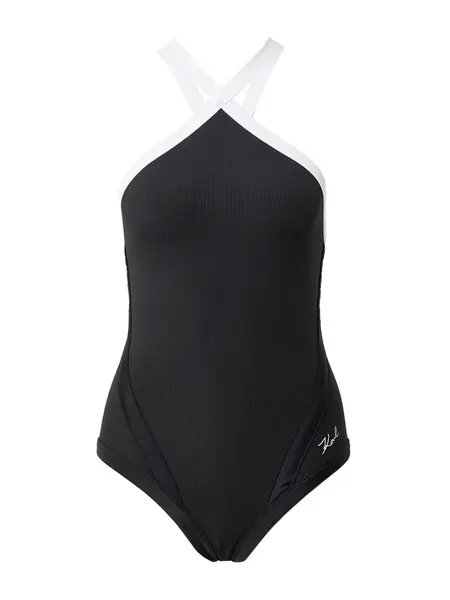 Karl Lagerfeld Jednodielne plavky  čierna / biela