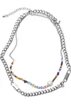 Urban Classics Retiazka 'Peace Bead'  zelená / oranžová / červená / strieborná